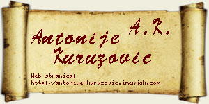 Antonije Kuruzović vizit kartica